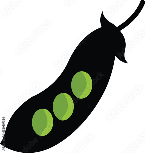 black eyed pea pod vector on white background  