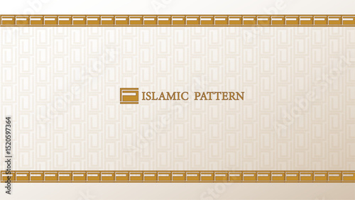 Islamic luxury white and golden background with decorative pattern