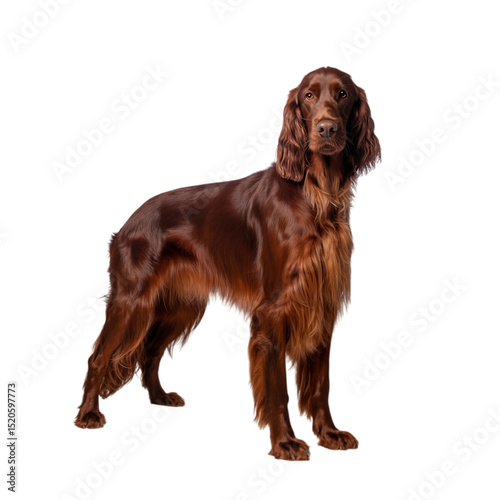 Fotografie Elegant Irish Setter a noble canine companion standing proud with mahogany on tr