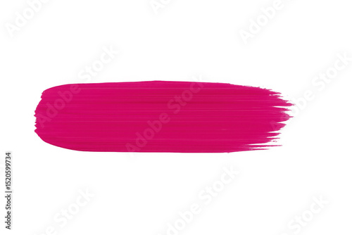 Vibrant pink paint brush stroke isolated on transparent background, adding a splash of color to designs
