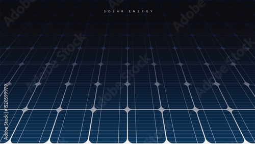 Futuristic solar panel technology background with digital grid lines and glowing blue energy for clean, renewable power concepts and innovation in green energy systems. vector design.