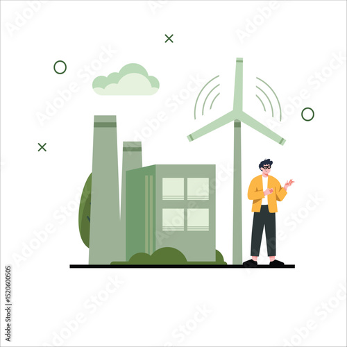 Wind turbine and factory promoting renewable energy