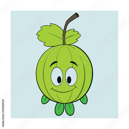 Happy durian cartoon character with arms raised