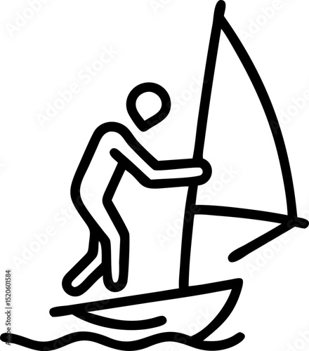 Silhouette Illustration of a Sailor Guiding a Sailing Robot Nautical Theme Futuristic and Traditional Blend Vector Design
