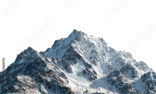 Majestic snow-capped mountain summit alpine region nature clear blue sky aerial view isolated on transparent background photo