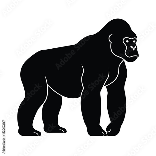 Gorilla vector gorilla silhouette vector icon black