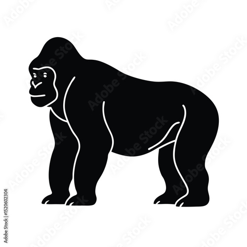 Gorilla vector gorilla silhouette vector icon black
