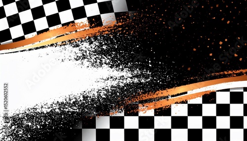 Grungy racing background with checkered flag - works well for marketing materials
