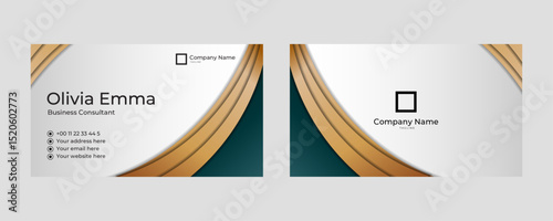 Vector Modern Creative Dark Green and Gold Card Template