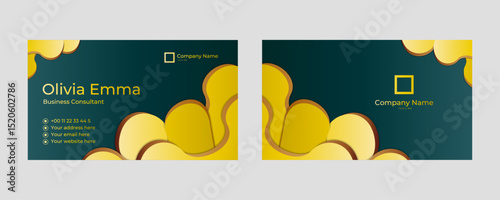 Vector Modern Creative Dark Green and Gold Card Template