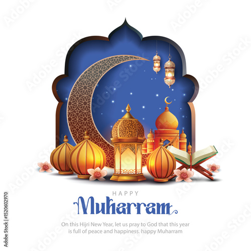 happy muharram festival Design Background. abstract Vector Illustration for greeting card, poster and banner design.
