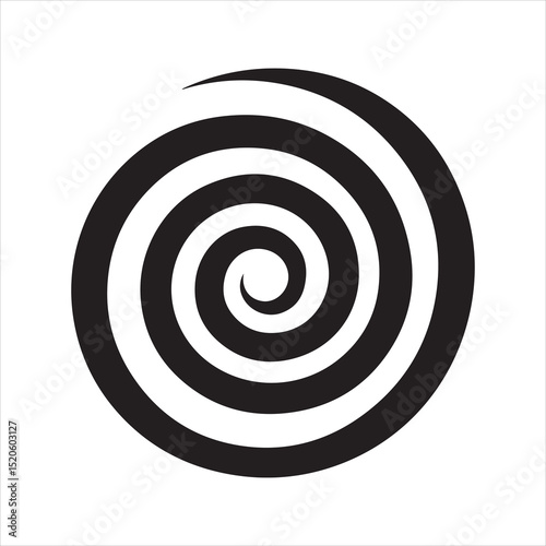 Spiral Silhouette Vector Icon – Bold Hypnotic Swirl Graphic