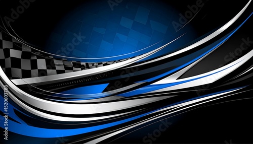 Blue racing flag dynamic background - great for digital content