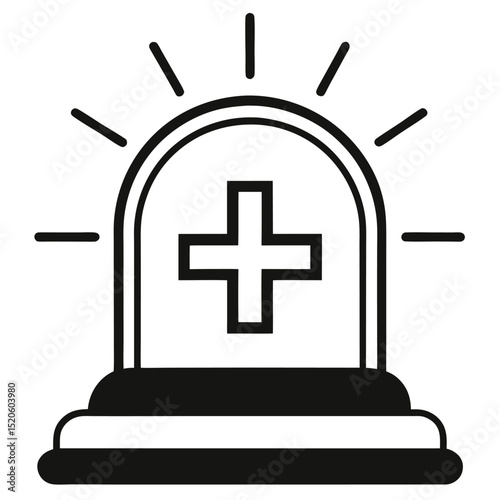 Medical emergency siren line art icon healthcare alert symbol
