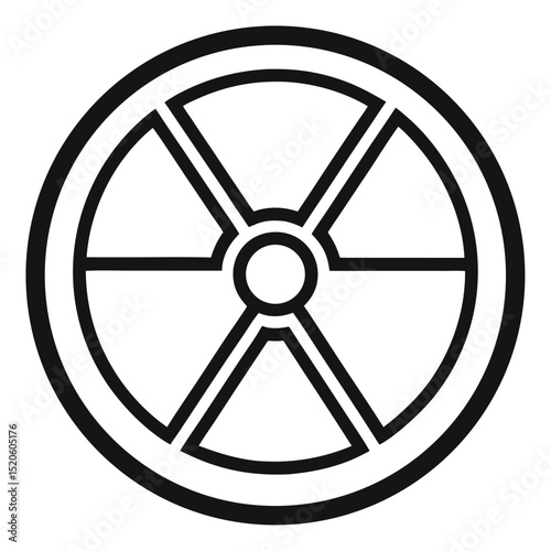 Black line art radiation symbol icon