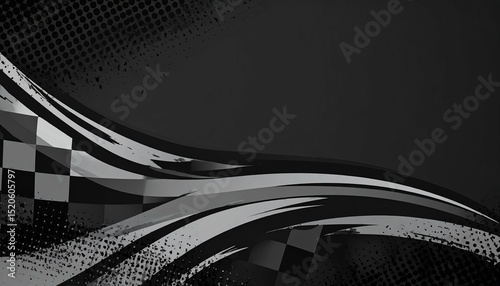 Abstract racing checkered flag background - works well for marketing materials