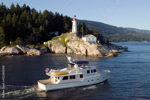 Wallpaper Mural Aerial Luxury Yacht Cruising Vancouver British Columbia Canada Torontodigital.ca