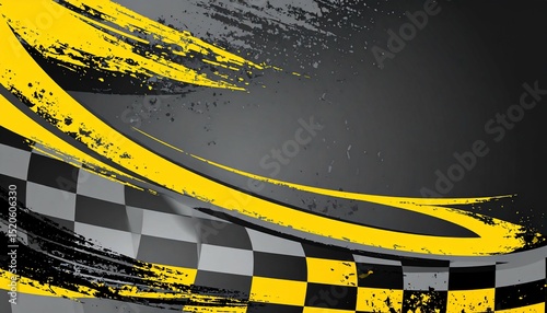 Abstract racing flag grunge background - suitable for professional presentations