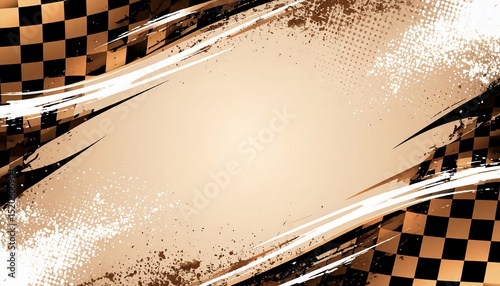 Checkered racing flag grunge background with space - suitable for professional presentations