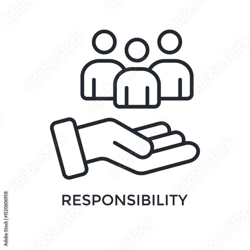 Responsibility Icon Outline Style. Vector Illustration For Graphic Design