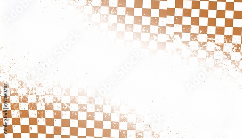 Distressed brown checkered design on white - perfect for art exhibitions
