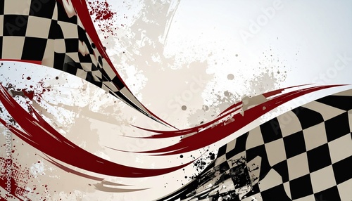 Racing victory flag with red splashes - works well for marketing materials