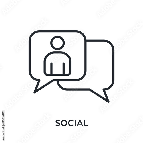 Social Icon Outline Style. Vector Illustration For Graphic Design