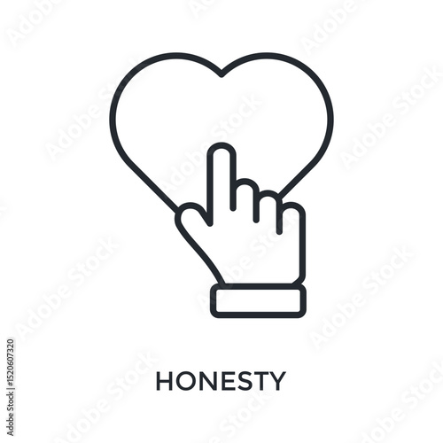 Honesty Icon Outline Style. Vector Illustration For Graphic Design