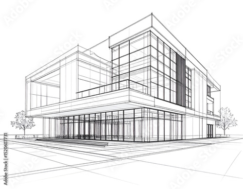 Architectural blueprint of a modern building