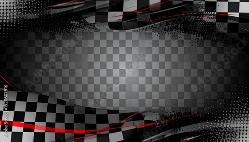 Grungy checkered flag racing background design - suitable for professional presentations