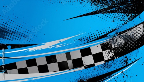 Blue race flag checkered abstract background - ideal for website backgrounds