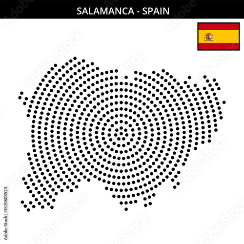 Big circular dotted map of salamanca in Spain