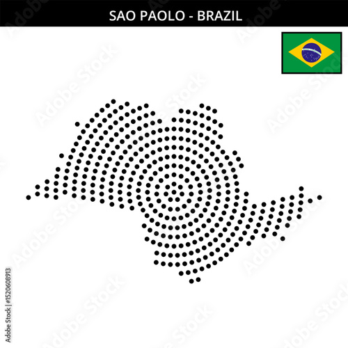 Big circular dotted map of sao-paolo in Brazil