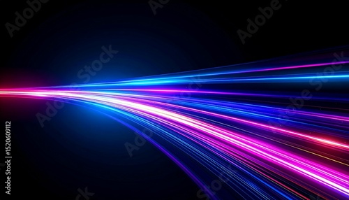 abstract neon light trails on black - works well for marketing materials