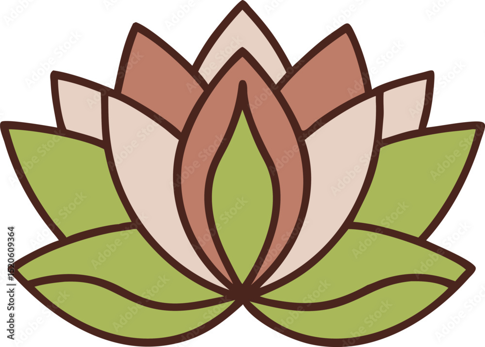 Fototapeta premium Elegant Lotus Flower Line Art Design A Simple and Graceful Vector Illustration Perfect for Branding Invitations or Decorative Elements with a