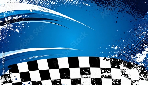 Grungy checkered flag racing background design - perfect for editorial use