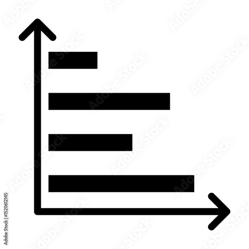 Horizontal Bar Graph Vector Glyph Icon Design