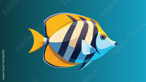 Cartoon reef fish illustration tropical sea life design