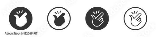 Finger snap vector icons set. Easy vector signs set. Finger snap icon