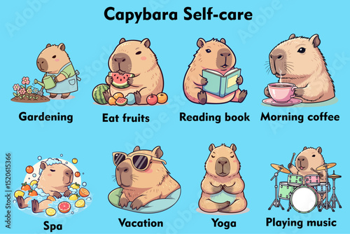 cute capybara clip art vector illustration for educational purpose