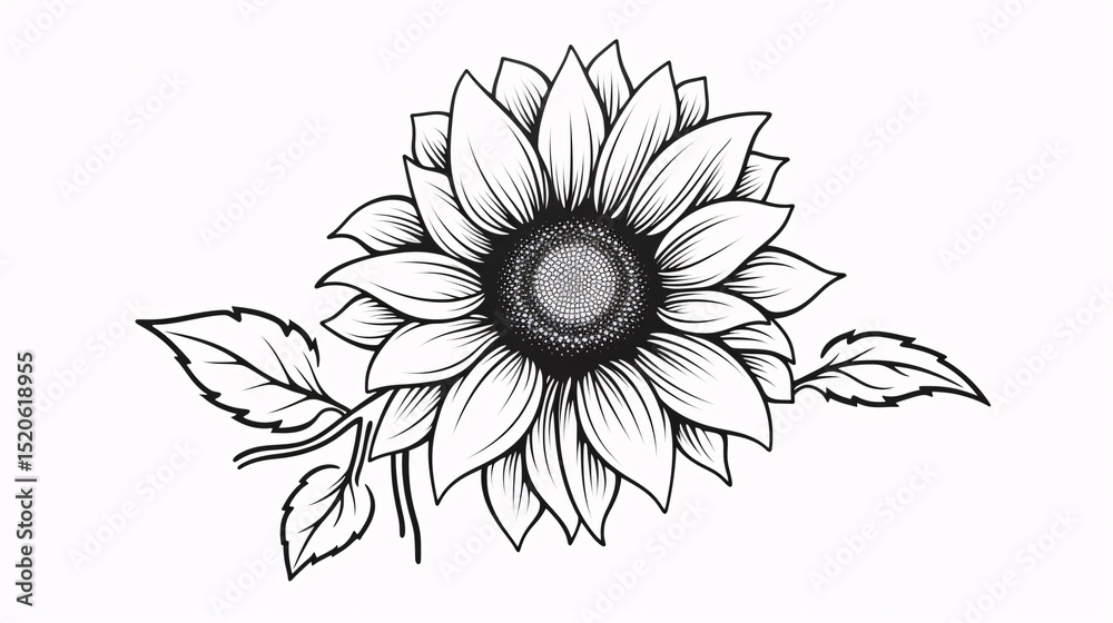 Fototapeta premium black and white flower