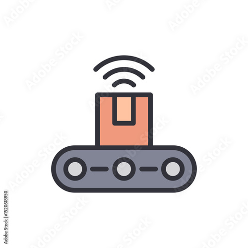 Automated Parcel Handling With Contactless Delivery System Illustration