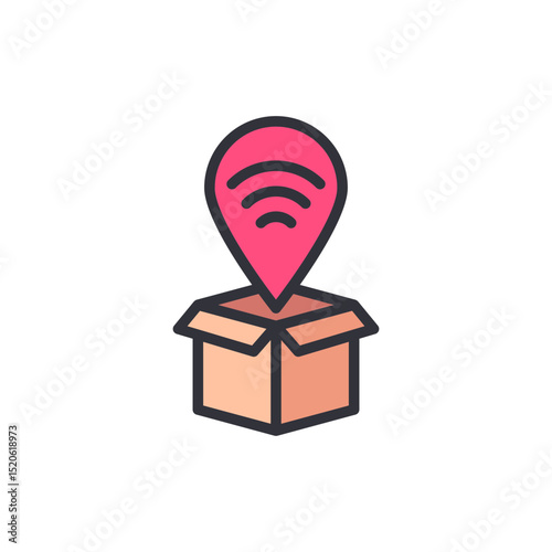 Package Location Tracking With Wireless Symbol Coming Out Of The Box