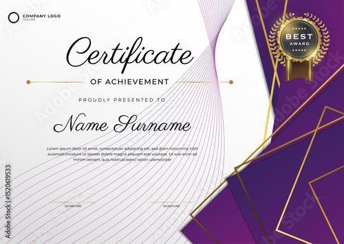 Multipurpose modern brown and gold certificate template