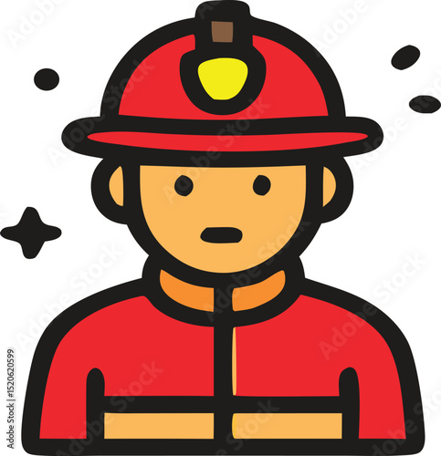 First responders icon depicting a firefighter poised to act. Ideal for designs related to emergency services and bravery themes.