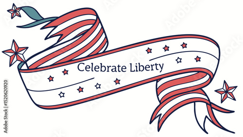 An iconic vector illustration celebrating the 4th of July with a patriotic American flag design