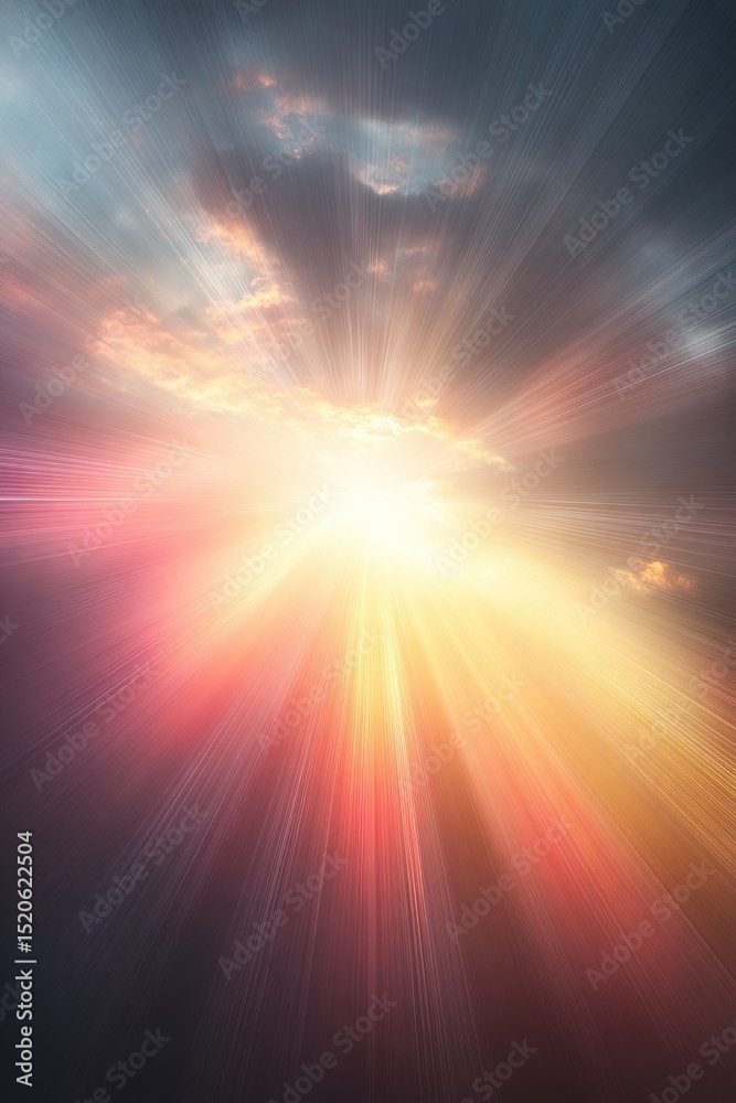 Fototapeta premium Dramatic sunset with sun rays