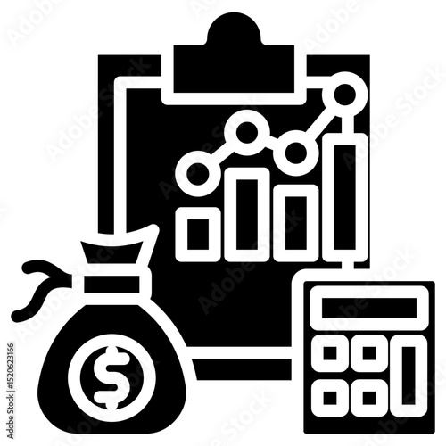 Budgeting glyph icon