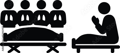Funeral Vector Illustration Mourners at a Wake
