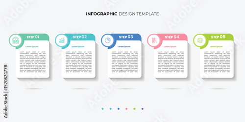 Timeline Creator infographic template. 5 options timeline journey, calendar Flat simple infographics design template
